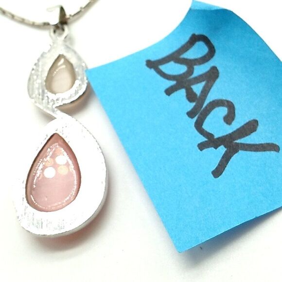 Infinity Pendant Simulated Gemstone Necklace & Earring Set Faux gemstone jewelry - Picture 5 of 15